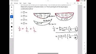 A concave-convex lens of refractive index 1.5 and the radii of curvature of its surfaces are 30 cm 
