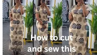 How to cut and sew this trendy Ankara button down dress with collar/ side slit 