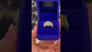 Blue, yellow and white Diamond custom white gold anniversary ring #custom #ring #jewelry