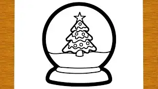 WIE ZEICHNET MAN EINEN WEIHNACHTSBAUM IN EINER SCHNEEKUGEL | Einfaches zeichnen