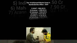 Top 10 Kollywood Movies Gross in Worldwide Box Office #movie #tamil #boxoffice #amaran #vijay #goat