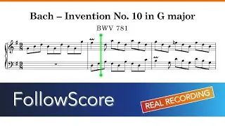 Bach &ndash; Invention No. 10 in G major, BWV 781 | Piano Sheet Music & Real Recording
