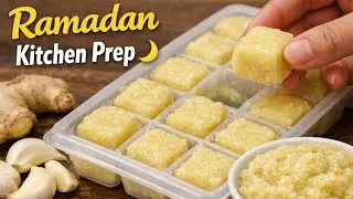 Ramadan Kitchen Prep 🌙 | Ginger Garlic Paste Cubes | Time Saving Hack Must Watch 👀😱💯