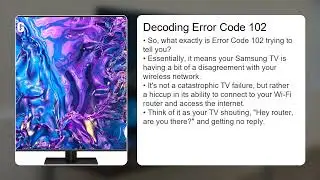 Samsung TV Error Code 102 &ndash; Wireless Network Error Fix
