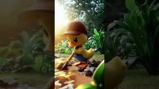 A little duck watering in the plants #animation #duck #cartoon #shorts