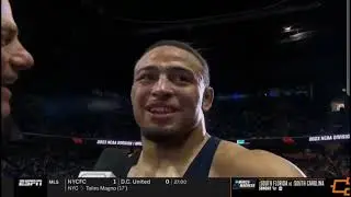 Aaron Brooks becomes 3x national champion.... post match interview.