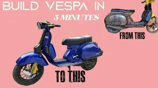 Сборка эксклюзивного двигателя Vespa с 2 сменными двигателями за 15 минут!!!!!!