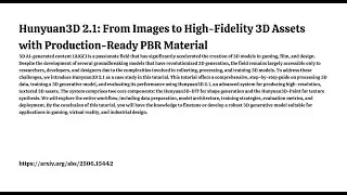 Hunyuan3D 2.1: From Images to High-Fidelity 3D Assets with Production-Ready PBR Material