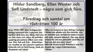 Föredrag om rösträtten 100 år