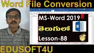 File conversion in MS-Word like DOCX to PDF DOCX to HTML Etc  -MS-office 2019-Lesson-88