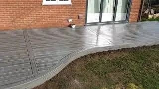 Trex grey curved composite decking