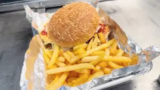 Grilled Chicken Burgers with Fries || Deen Halal