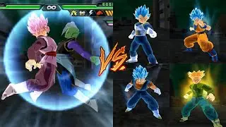 Zamas Fusion vs Vegeta SSGSS, Gok&uacute; SSGSS, Vegetto SSGSS & Trunks SSJ Rage | DBZBT3 | Rowat19