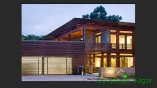 fachadas de madera de  casas  modernas