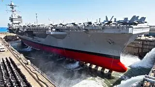 The Insane Action | US Launches New $13 Billion Aircraft Carrier From Dry Dock Toward Warzone