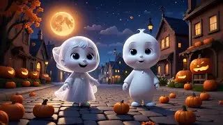 Four Baby Ghosts Say Boo Boo Boo | Halloween Counting Song for Kids | Nursery Rhyme and Spooky Play