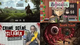 Let's play Manor Lords, Brocula, Crime Scene Cleaner and Death Trash! - Demo day 3