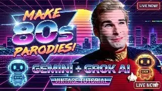 🔴 LIVE: Create Viral 80s Parodies with GEMINI & GROK AI! 🚀 Vintage Style Tutorial