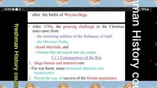 History freshman course unit 5 with Brief Explanation