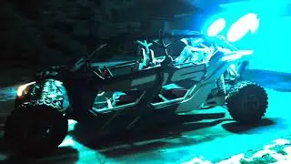 Canam Maverick X3 4 seater with Syncing Whip Lights and Rock Lights