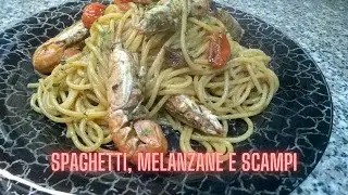 Pasta melanzane e scampi #pastarecipe#italianfood#fooditaly#foodporn#pasta#yummy#foodie#foodlove
