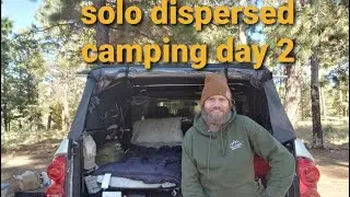 Solo dispersed camping in softopper truck day 2