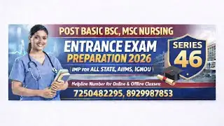 Post basic bsc , msc  nursing entrance exam preparation 2026 | imp for All state, AIIMS , IGNOU 