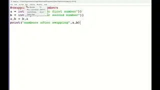 swapping of two number in python