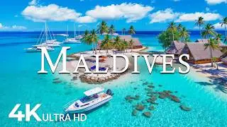 FLYING OVER MALDIVES (4K UHD) – Soothing Music Along With Beautiful Nature Video - 4K Video ULTRA HD