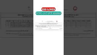 RRB AJMER NTPC OFFICIAL CUTOFF MARKS
