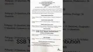 SSB TGT MARK DISTRIBUTION #ssbtgt 