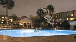 sneaking into a pool