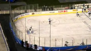 Dany Sabourin warming up prior to the AHL Outdoor Classic