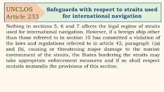 UNCLOS, Article 233, Safeguards with respect to straits used for international navigation