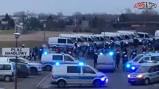PL: Zagłębie Lubin - Miedź Legnica [Przemarsz kibiców Miedzi]. 2023-02-27