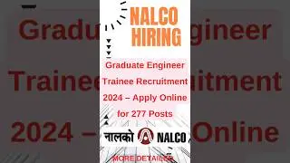NALCO RECRUITMENT DRIVE 2024 #shorts #jobs2024 #govtjobs #trending