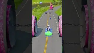 Small Cars & Speakermans Going VS Bollard Barbie AND Giant Chain Crush in BeamNG.drive