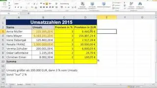 Wenn-Funktion mit Berechnung in Excel