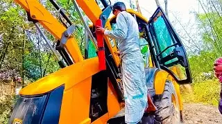 JCB Throttle Accelerator Cable Changing | JCB repairing Video| JCB Cable Changeing