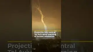 Projectile hits central Tel Aviv amid warning of Iranian retaliation | AJ #shorts