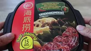 Haidilao spicy pickled vegetable self heating instant hot pot bowl review