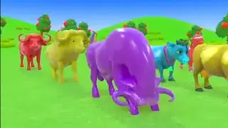 Don't Break The Wrong Wall with LONG SLIDE Elephant, Cow, Lion, Gorilla, Cat Wild Animals Cage Game