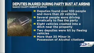 2 deputies injured after partygoers flee large party at AirBnB rental property