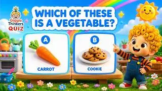 Can You Guess the Snack?🍓🥦 Funny Food Quiz for Kids! 🥕 Healthy Eating Fun for Kids | Giggle Thinkers