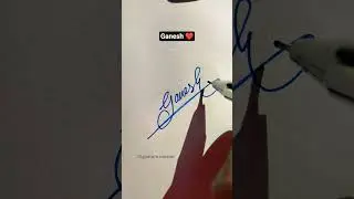 How to write  stylish signature of Ganesh name #art #design #calligraphy #love