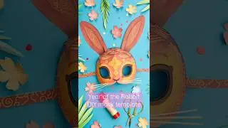 Year of the Rabbit printable mask happythought.co.uk  #yearoftherabbit #chinesenewyear  #papercraft