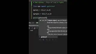 Python Tips  - Sizes of List and Tuples #python #pythontricks #programming #coding #pythontips