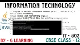 Print ( ) and Println ( ). Difference between Print and Println function in Java programming. IT 802