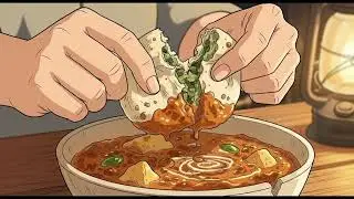 Traditional Indian Dinner During a Mountain Storm | Cozy Village Cooking ASMR | Ghibli Style