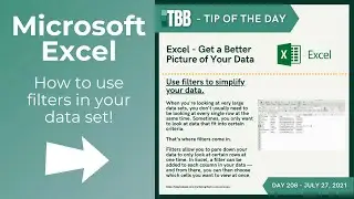 Microsoft Excel - How to use filters - The Business Blocks - Tip of the Day - 2021